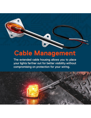 Juego de Luces LED de Guardabarros ONLINE 5" Rojo y Ámbar