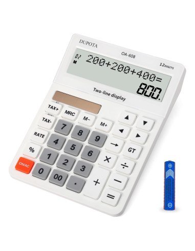 Calculadora de Escritorio DUPOTA OA-608 12 Dígitos LCD Grande