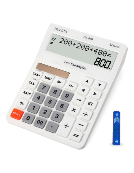 Calculadora de Escritorio DUPOTA OA-608 12 Dígitos LCD Grande