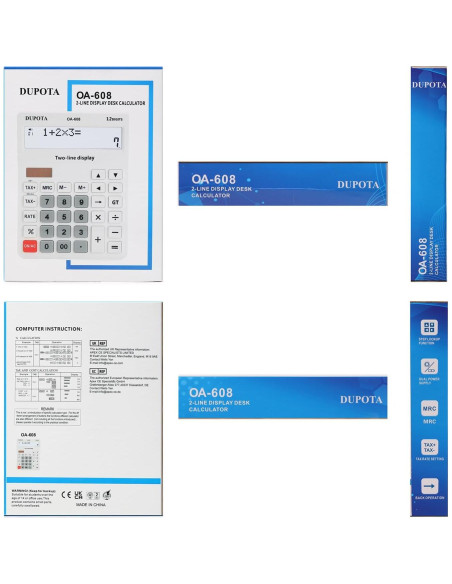 Calculadora de Escritorio DUPOTA OA-608 12 Dígitos LCD Grande