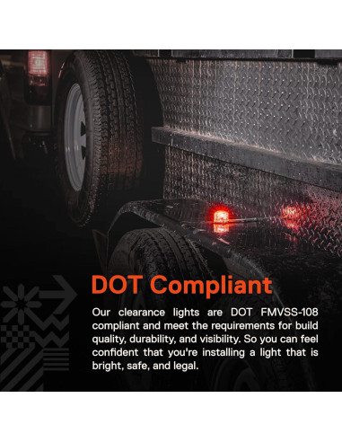 Juego de Luces LED de Guardabarros ONLINE 5" Rojo y Ámbar