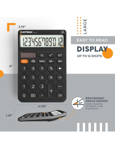 Calculadora de escritorio CATIGA SD-1292 12 dígitos solar