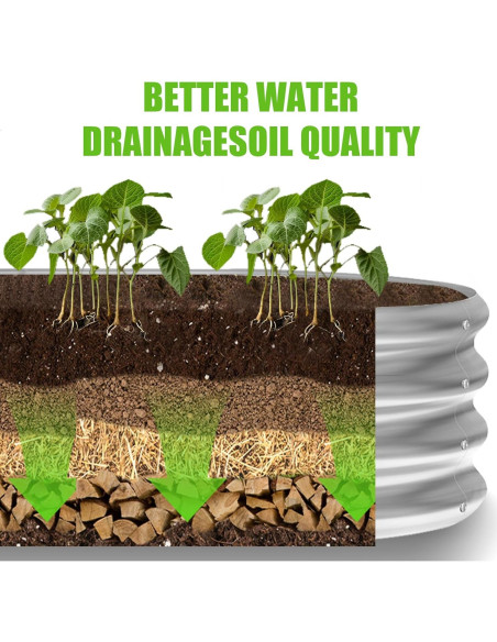 Kit Jardín Elevado Galvanizado Land Guard 240x60x30 cm Plata