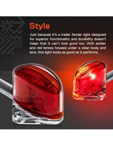 Juego de Luces LED de Guardabarros ONLINE 5" Rojo y Ámbar