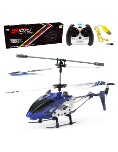 Helicóptero RC Syma Phantom S107 Azul con Giroscopio