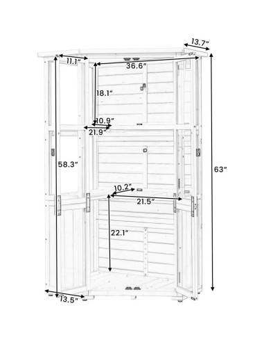 Cabinet de Almacenamiento de Madera JIJIWANG 160 cm Blanco