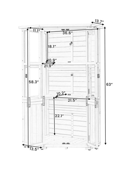 Cabinet de Almacenamiento de Madera JIJIWANG 160 cm Blanco