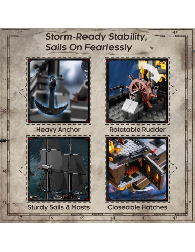 Kit Barco Pirata BrickTribe 1424 PCS Construcción