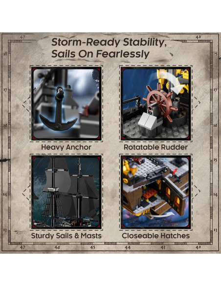 Kit Barco Pirata BrickTribe 1424 PCS Construcción