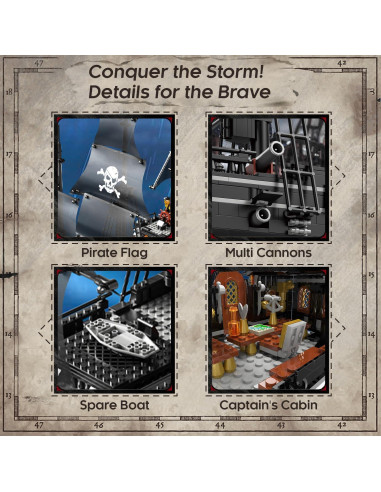 Kit Barco Pirata BrickTribe 1424 PCS Construcción
