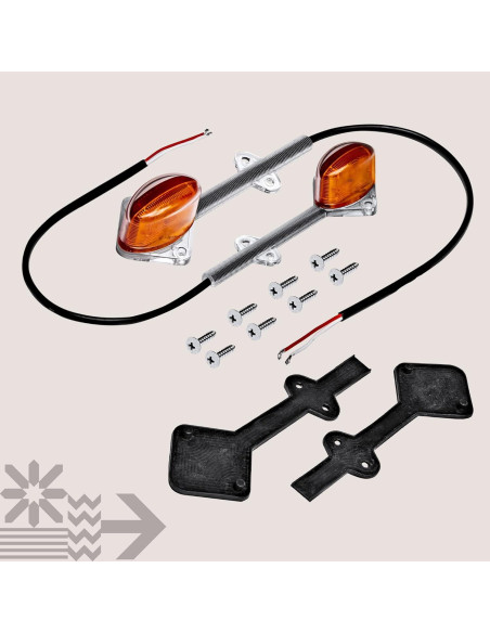 Juego de Luces LED de Guardabarros ONLINE 5" Rojo y Ámbar