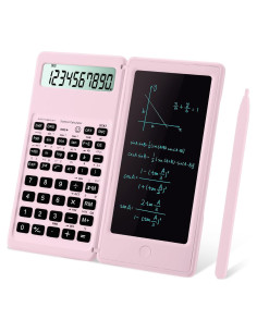 Calculadora Científica IPepul Rosa 10 Dígitos y Bloc de Notas
