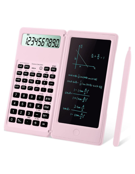 Calculadora Científica IPepul Rosa 10 Dígitos y Bloc de Notas