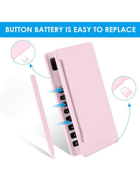 Calculadora Científica IPepul Rosa 10 Dígitos y Bloc de Notas
