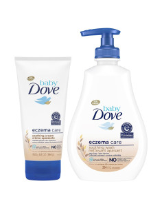 Paquete Cuidado Piel Bebé Dove - Jabón Calmante y Crema Eccema