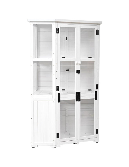Cabinet de Almacenamiento de Madera JIJIWANG 160 cm Blanco
