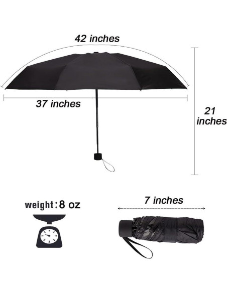 Paraguas Compacto Goothdurs Mini Plegable 37cm UV 95%