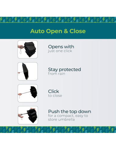 Paraguas Plegable Totes Ultimate 55" Negro Automático