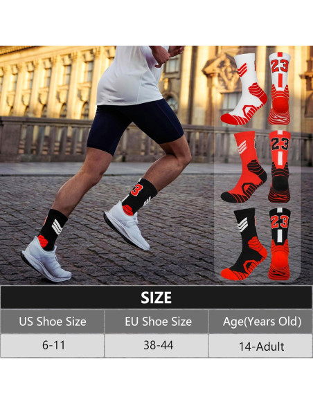 3 Pares de Calcetines de Baloncesto + Muñequera + Compresión