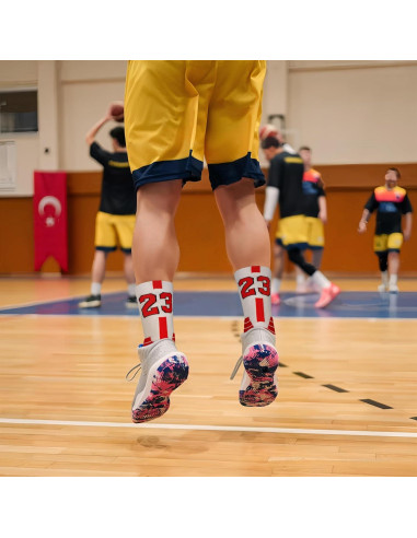 3 Pares de Calcetines de Baloncesto + Muñequera + Compresión