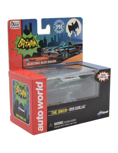 Coche Slot Escala HO Auto World Batman El Joker 1959 Cadillac