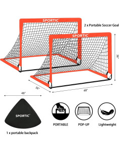 Paquete de 2 Redes de Fútbol SPORTIC SPSN001 para Niños 2