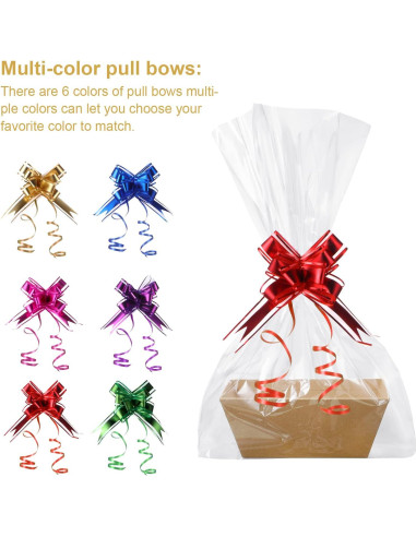 Juego de 50 Cestas de Regalo Canlierr con Lazos y Bolsas