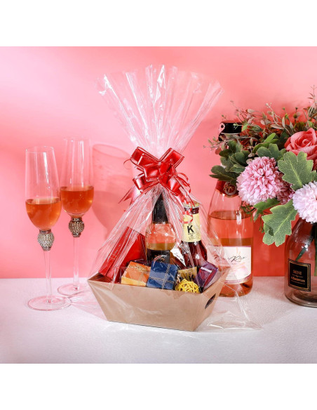 Juego de 50 Cestas de Regalo Canlierr con Lazos y Bolsas