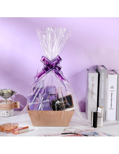 Juego de 50 Cestas de Regalo Canlierr con Lazos y Bolsas