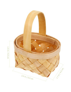 Cestas Tejidas DOITOOL 4 Pcs Madera 6.35x4.32cm 2