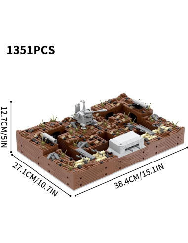 Conjunto de Bloques MOOXI Fortificaciones WWII 1351 Piezas
