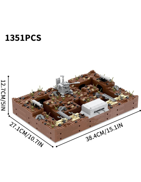 Conjunto de Bloques MOOXI Fortificaciones WWII 1351 Piezas