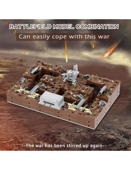 Conjunto de Bloques MOOXI Fortificaciones WWII 1351 Piezas