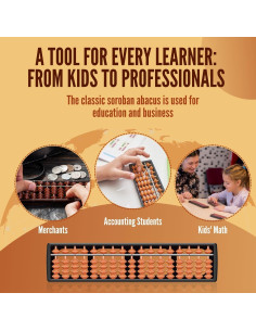 Ábaco Educativo Flexzion Soroban 11" (27.94 cm) 5 Cuentas 17 Varillas 2