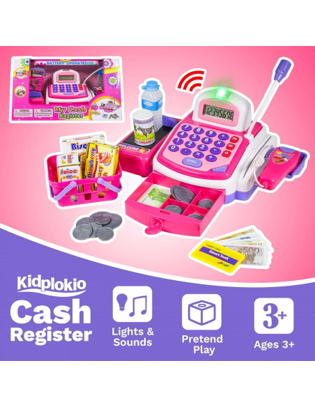 Caja Registradora de Juguete Kidplokio Rosa 35.56x15.24cm