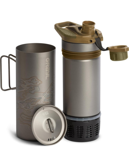 Botella Purificadora GRAYL GeoPress Titanio 710 ml