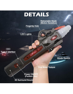 Sable Iluminado LED Gianby 26 cm 7 Colores 3 Modos FX 2