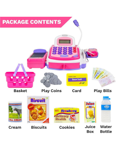 Caja Registradora de Juguete Kidplokio Rosa 35.56x15.24cm