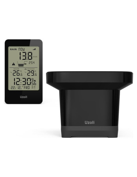 Pluviómetro Digital Inalámbrico Uzoli EM3356E con Termómetro