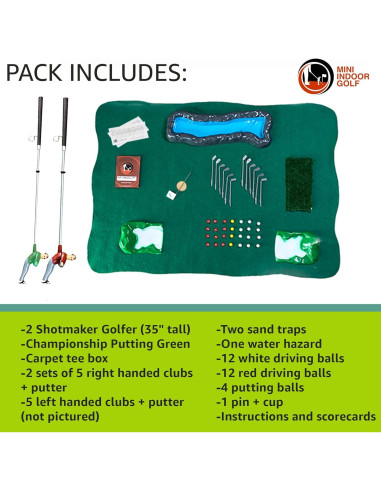 Set de Mini Golf Interior Mini Indoor Golf con 2 Golfistas