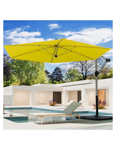 Paraguas de Patio COSIEST 2.74m Amarillo con Rotación 360 Paraguas de Patio COSIEST 2.74m Amarillo con Rotación 360