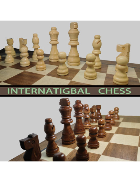 Piezas de Ajedrez de Madera Baspoom 7,62 cm con Bolsa