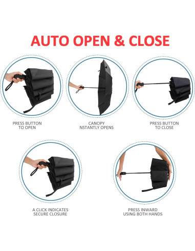 Paraguas de Viaje Liberty Imports 3 Pack Compacto y Ligero