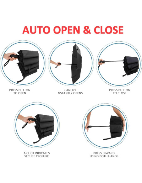 Paraguas de Viaje Liberty Imports 3 Pack Compacto y Ligero