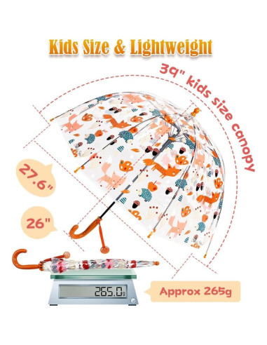 Paraguas Burbuja Transparente Wxjiahetai para Niños 99 cm