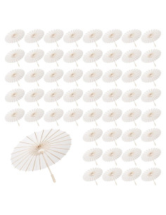 Sombrillas de Papel Blancas 60 cm para Bodas y Decoración