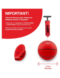 Conjunto Mini Baloncesto ESPN 4 Balones 12,7 cm con Bomba 2