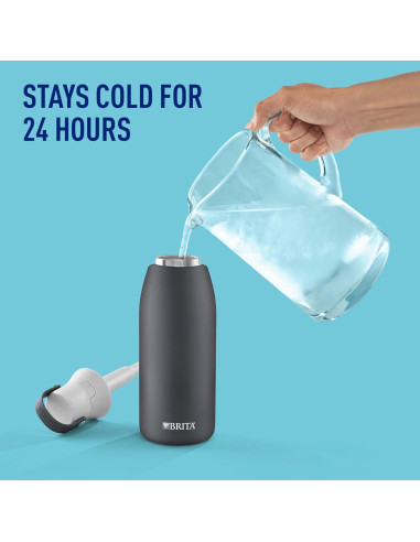 Botella Filtrante Brita de Acero Inoxidable 32 oz Aislada