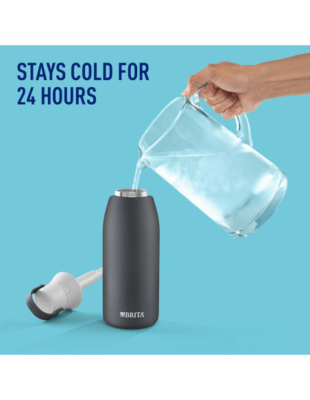 Botella Filtrante Brita de Acero Inoxidable 32 oz Aislada