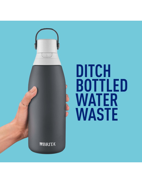Botella Filtrante Brita de Acero Inoxidable 32 oz Aislada